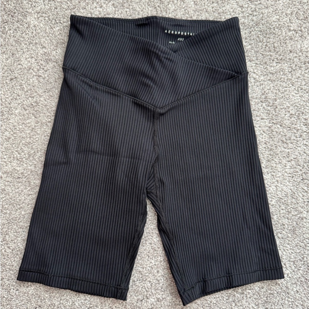 Aeropostale Black Ribbed Bike shorts